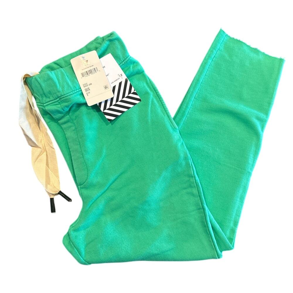 NWT Sandrine Rose Green Drawstring Sweatpants, Women's Small